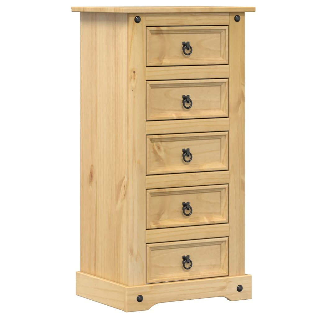 Corona tömör fenyőfa éjjeliszekrény 53x39x103 cm (4005661)