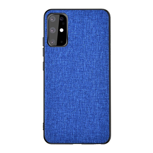 Műanyag telefonvédő (közepesen ütésálló, szilikon keret, textil hátlap) SÖTÉTKÉK [Samsung Galaxy S20 5G (SM-G981U)] (5996457967322)