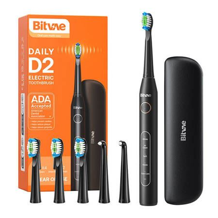 Звукова четка за зъби D2, Bitvae, 40000 VPM, 350mAh, черна
