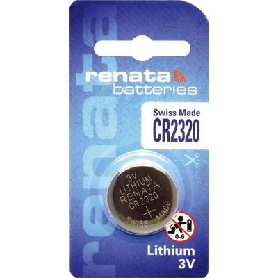CR2320 lítium gombelem, 3 V, 150 mA, Renata BR2320, DL2320, ECR2320, KCR2320, KL2320, KECR2320, LM2320 (703590)