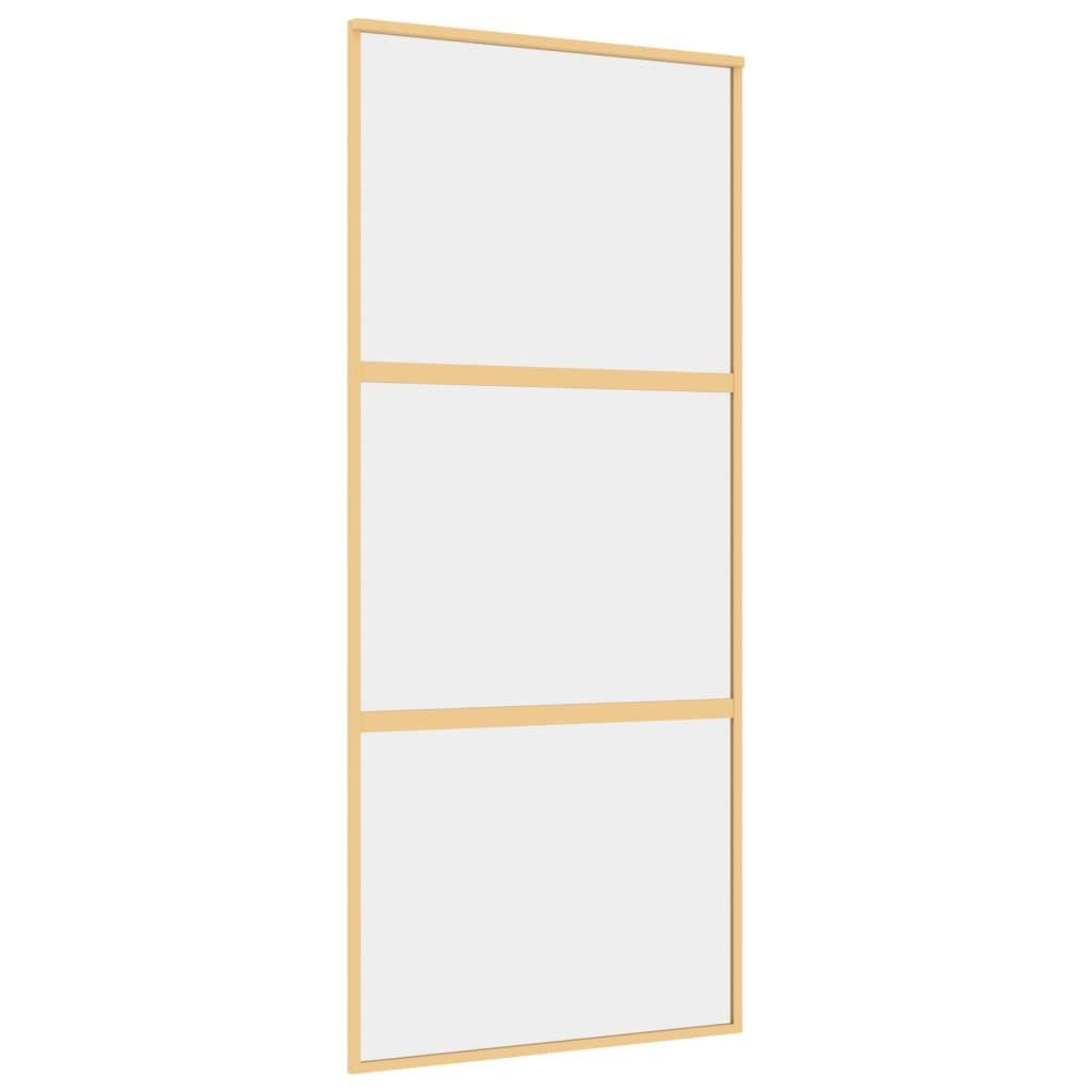 aranyszínű átlátszó ESG üveg és alumínium tolóajtó 90 x 205 cm (155149)