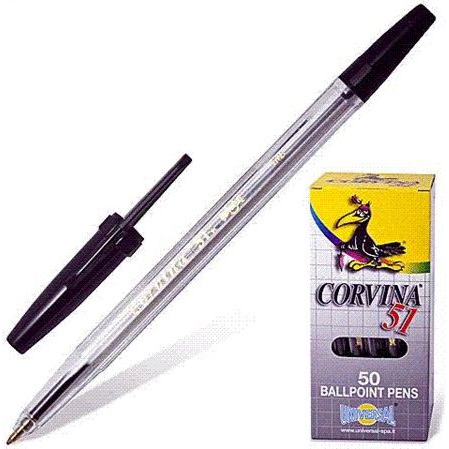 Corvina Golyóstoll Kupakos 0,7mm Fekete 50/dob (8003511411633)