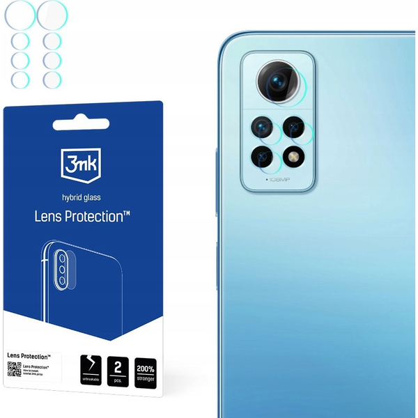 Комплект от 4 защитни фолиа за камерата на телефона 3MK Lens Protect за Xiaomi Redmi Note 12 Pro 4G, устойчивост на надраскване, 0,16 mm