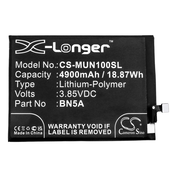 Cameron Sino CS-MUN100SL Xiaomi Redmi Note 10 5G Telefon akkumulátor 4900 mAh
