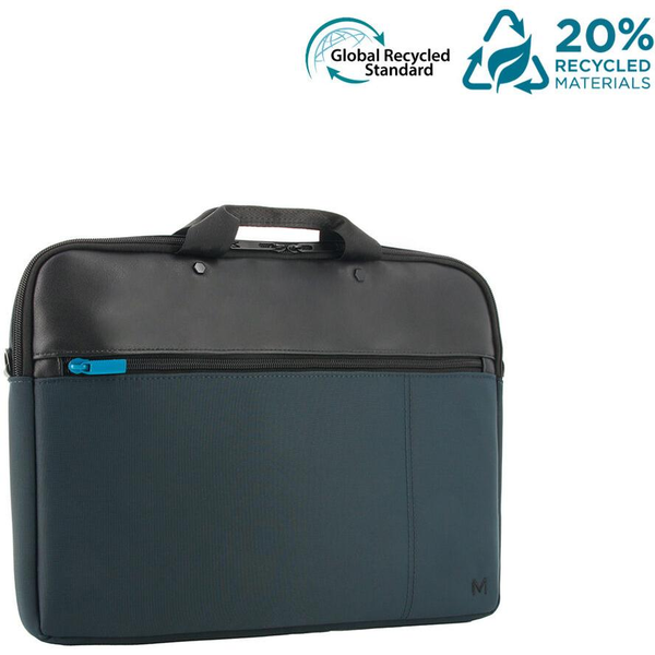 Geanta pentru laptop, Mobilus, Nylon, 11"/14", Negru/Albastru