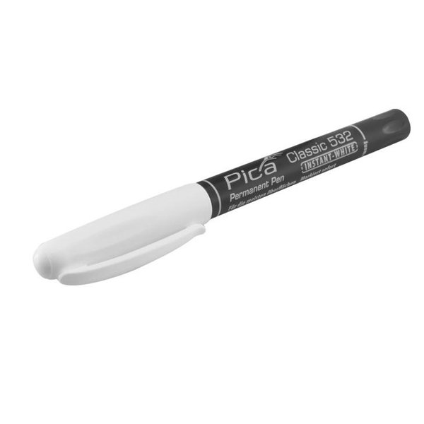 Marker permanent, Pica, Classic 532, Alb, 1-2mm