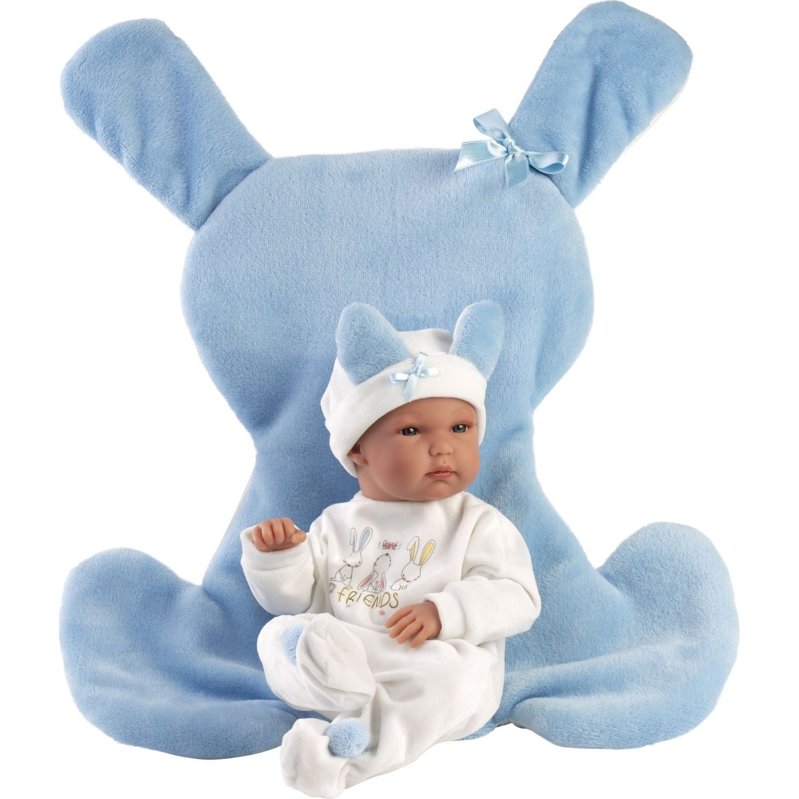 Llorens: Bimba 35cm-es baba kék nyuszis hálózsákkal ( )