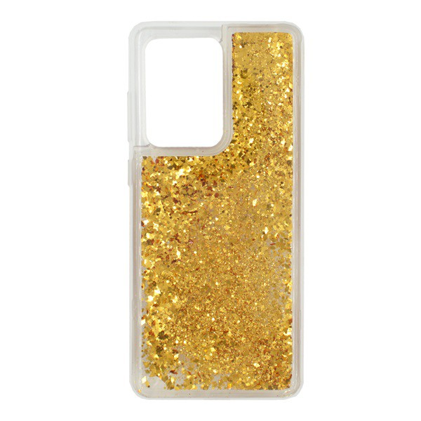 Szilikon telefonvédő (csillogó, flitteres folyadék hátlap) ARANY [Samsung Galaxy S20 Ultra 5G (SM-G988B)] (5996457957002)