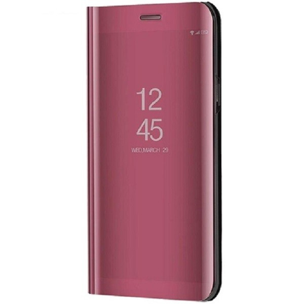 Apple iPhone 14 Pro, Oldalra nyíló tok, hívás mutatóval, Smart View Cover, vörösarany (utángyártott) (125003)