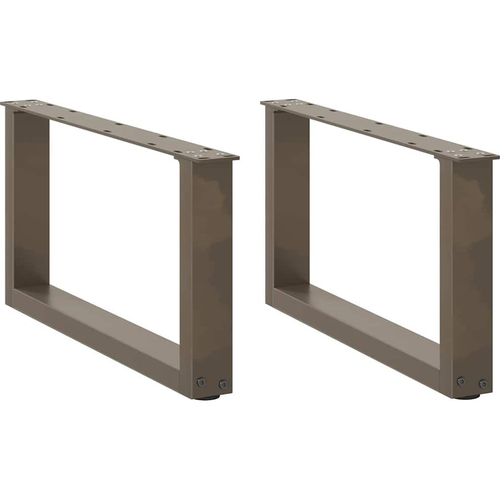 Kávéasztal lábak U-alakú 2 db Natúr acél 60x(30-31) cm acél (4013143)