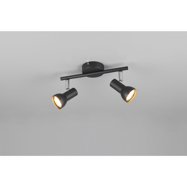 Spotlight REALITY CANTAR, 2 x GU10, max 2 x 5 W, black/chrome, 25x8x12.5cm