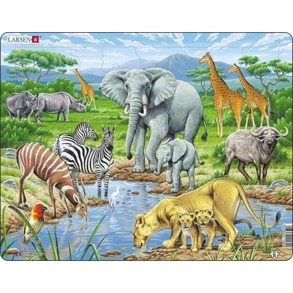 Larsen Maxi LA-FH9 Forma puzzle 65 db Állatvilág (7023852115800)