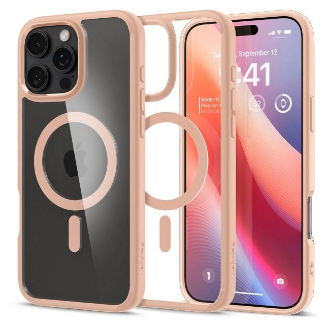 Spigen Ultra Hybrid MagSafe Apple iPhone 16 Pro Max tok Rose Titanium - átlátszó-rózsaszín (ACS08690) (ACS08690)