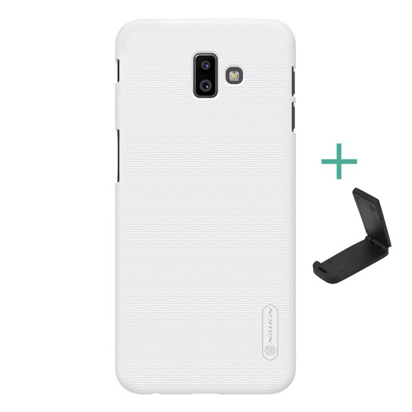 NILLKIN SUPER FROSTED műanyag telefonvédő (gumírozott, érdes felület + asztali tartó) FEHÉR [Samsung Galaxy J6 Plus (SM-J610F)] (5996457840274)