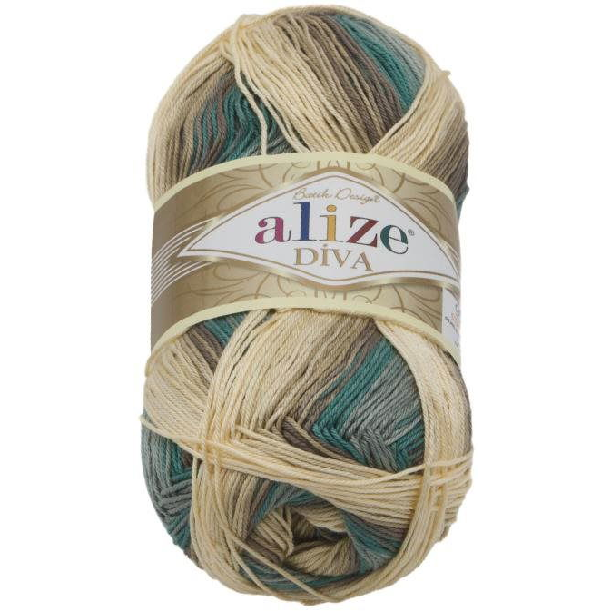 DIVA batik 100 g - 3307 fehér, bézs, kék (6906)