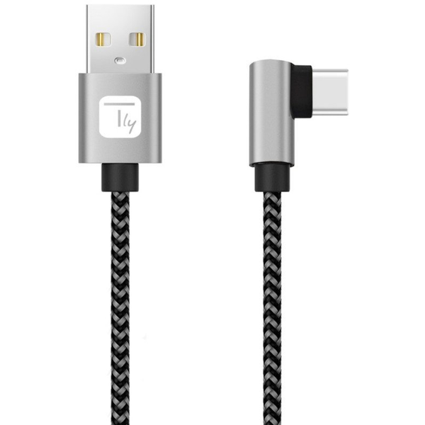 Techly ICOC MU2AC9-010-AL USB-kabel USB 2.0 1 m USB A USB C Grå, Sort
