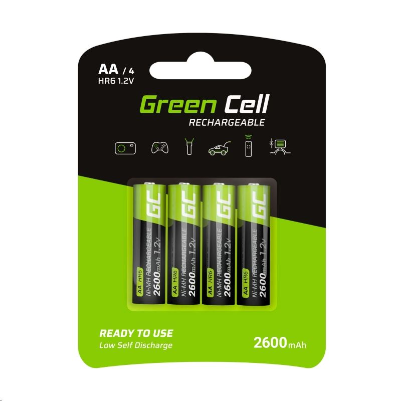 Green Cell 2600 mAh AA akkumulátor (4db/csomag) (GR01) (Green Cell GR01)