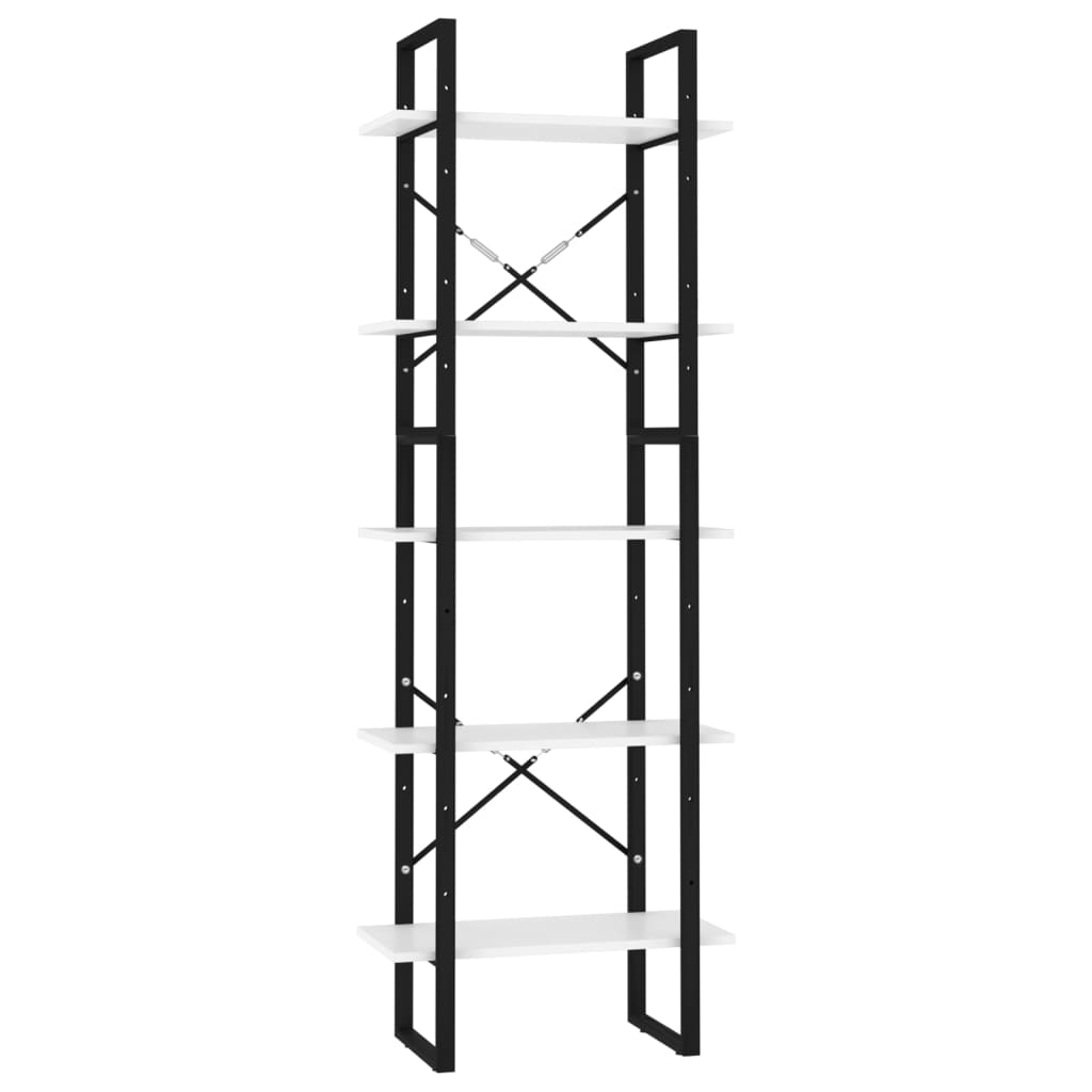 5 szintes fehér szerelt fa könyvszekrény 60 x 30 x 175 cm (3081978)