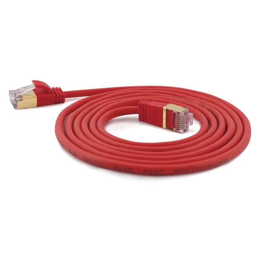 Wantec SSTP CAT7 Patch kábel 0.1m - Piros (7155)