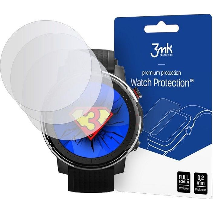 3mk Óra kijelző védőfólia FlexibleGlass hibrid üvegfólia 7H Xiaomi Amazfit Stratos 3 (5903108306072)