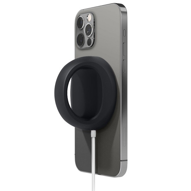 Magsafe töltőpad tartó, szilikon, asztali tartó funkció, ujjtámasz, Magsafe töltőkkel kompatibilis, Wooze Handrail Holder, fekete (105674)