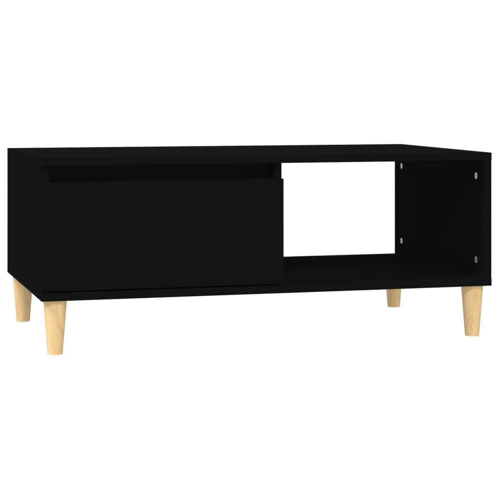 fekete szerelt fa dohányzóasztal 90x50x36,5 cm (821045)