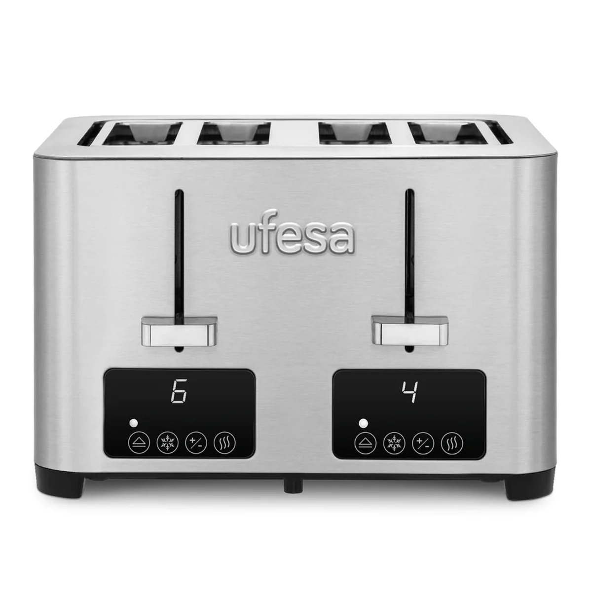 Ufesa Quartet Delux Digitális 4 szeletes kenyérpirító 150W - Inox (QUARTET DELUX)