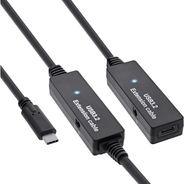 InLine 35656C USB-kabel USB 3.2 Gen 1 (3.1 Gen 1) 15 m USB C Sort