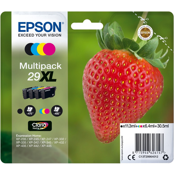 Epson Strawberry C13T29964012 blækpatron 1 stk Original Højt (XL) udbytte Sort, Blå, Magenta, Gul