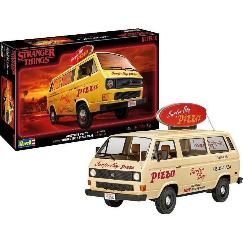 Revell 07725 Stranger Things Argyle’s VWT3 Surfer Boy Pizza V Autómodell építőkészlet 1:25 (4009803077253)