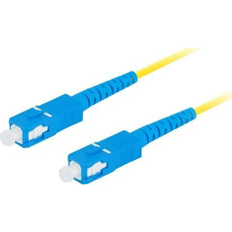 Оптичен мрежов кабел с дължина 10 м и SC/UPC-SC/UPC конектори, Lanberg Z43302, SM, SIMPLEX 3.0MM G657A1 LSZH, жълт