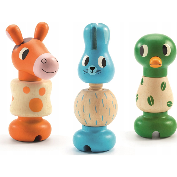 Djeco: Rondamino Toronyépítő Fajáték - 3 Féle Figurával