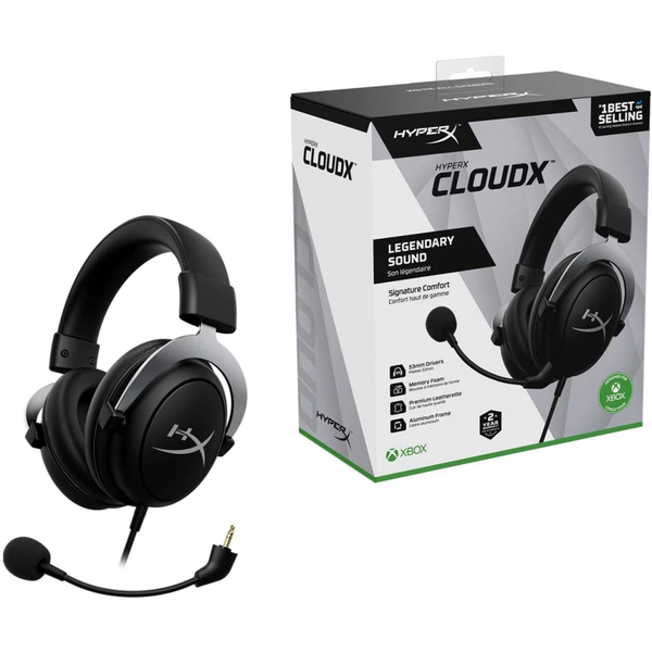 HyperX CloudX - Gaming Headset (Black-Silver) - Xbox Sluchátka s mikrofonem Kabel Přes hlavu Hraní Černá, Stříbrná