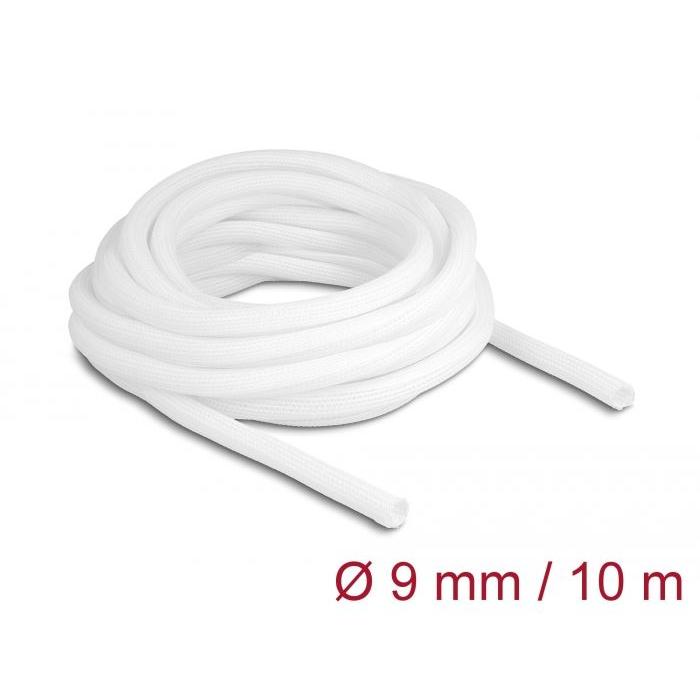 Delock fonott kábelharisnya önzáródó 10m x 9mm fehér (20812) (delock20812)