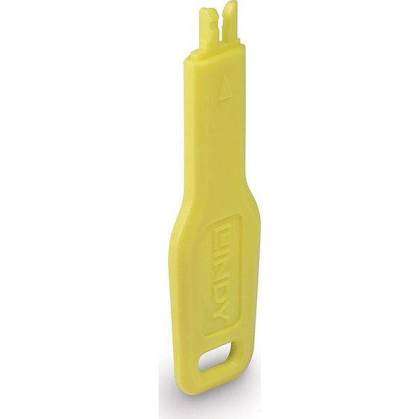 Lindy 47899 порт блокер Ключ за блокиране на порт RJ-45 Жълт Акрилонитрил бутадиен стирен (АБС)