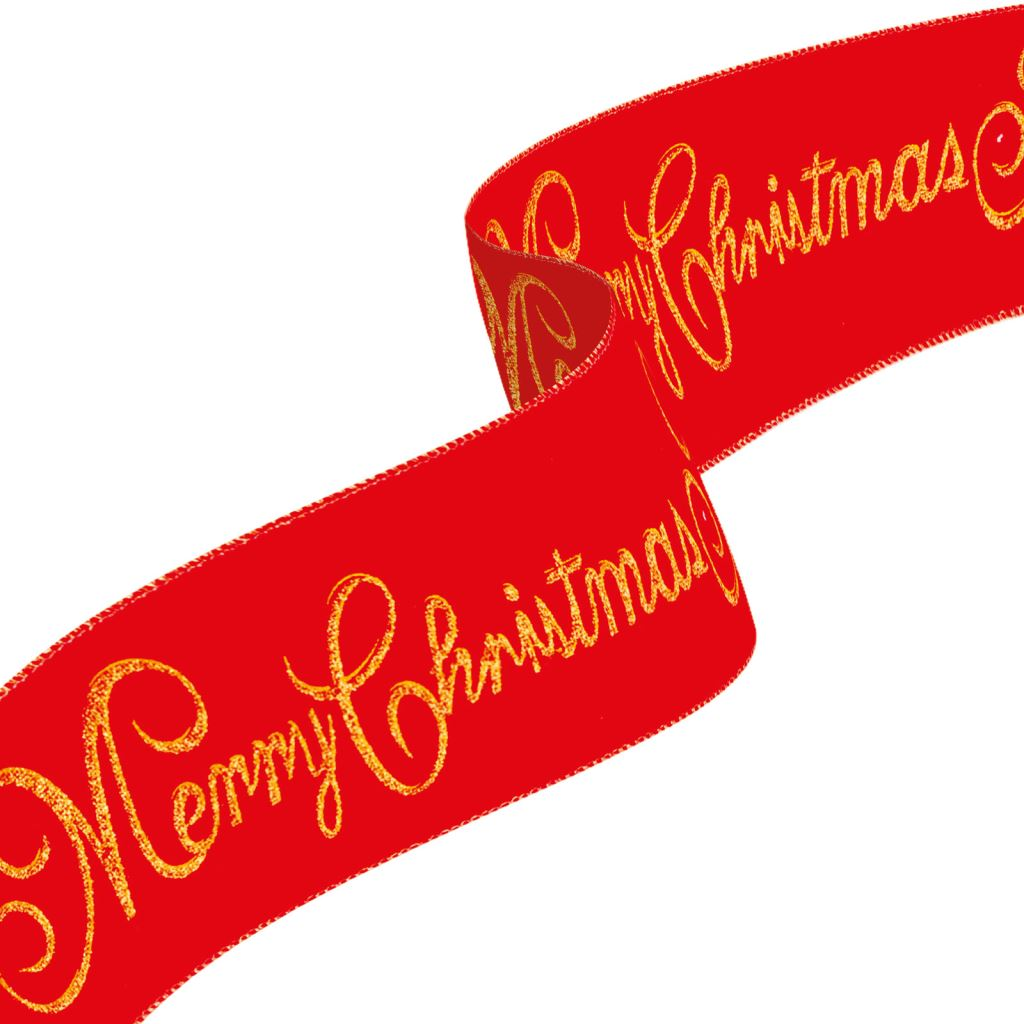 Family karácsonyi szalag - piros alapon 