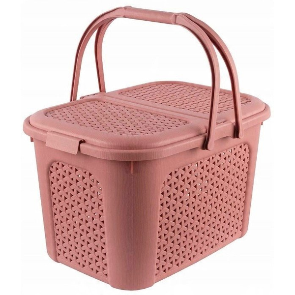 keeeper 1065913000000 Picnic Rattan Kosár - 28 L, 35 x 46 x 28,5 cm, Szürke