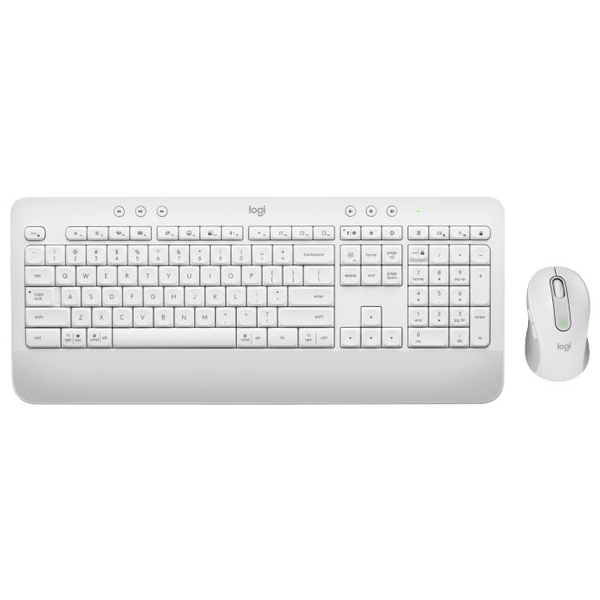 Комплект безжична клавиатура/мишка Logitech, Бял