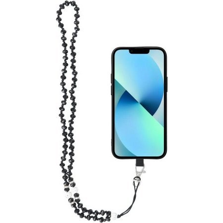 Kristály gyémánt medál a telefon / hosszúság 37 cm / nyak - fekete