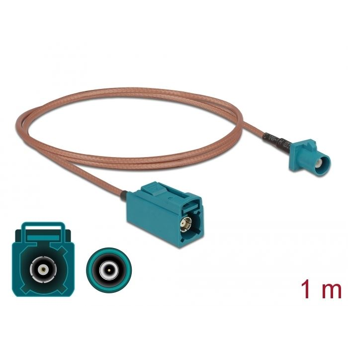 Delock FAKRA Z-dugó > FAKRA Z-hüvely RG-316 antenna kábel 1m (90005) (DE90005)