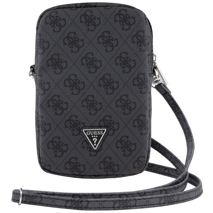 Guess 4G Triangle Logo fekete cipzáras PU telefon táska (GUWBZP4GFTSK)