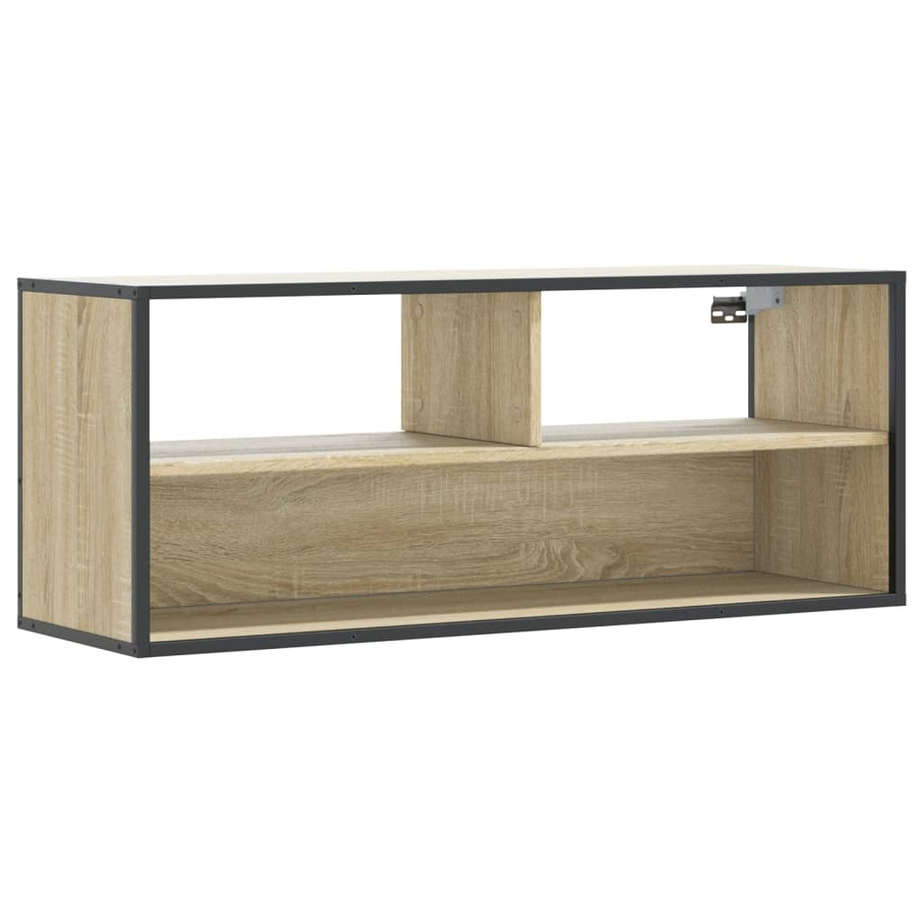 sonoma tölgy színű szerelt fa és fém TV-szekrény 100x31x39,5 cm (848935)