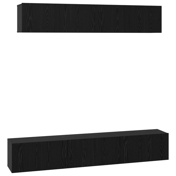 Set comodă TV 5 pcs Stejar negru 80 x 30 x 30 cm Lemn compozit