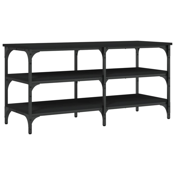 fekete szerelt fa cipőpolc 100x38,5x49 cm