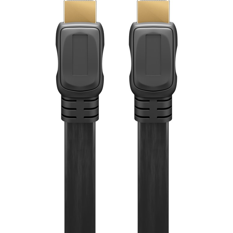 Goobay 61279 HDMI - HDMI 2.0 Lapos kábel 2m - Fekete (61279)