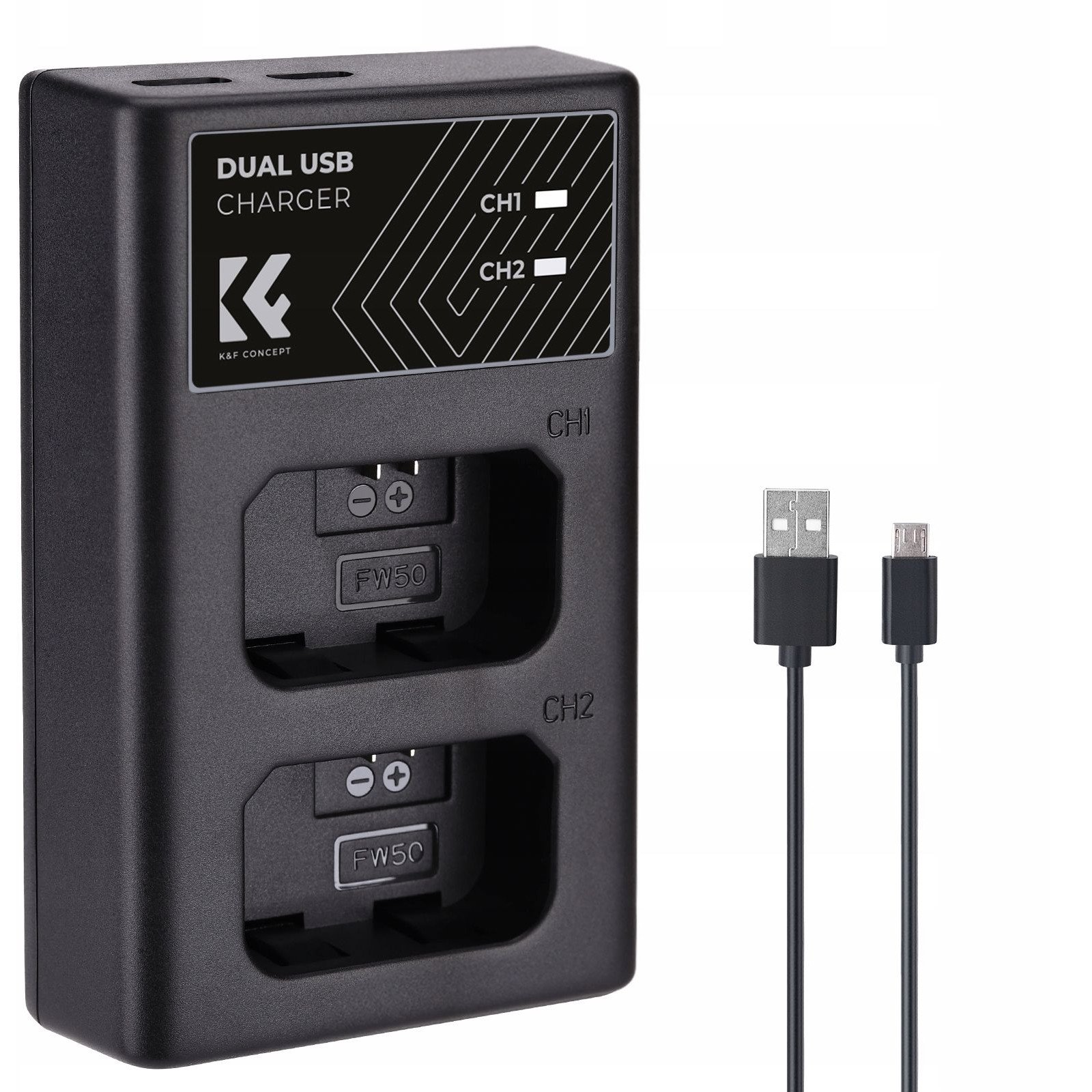 K&F Concept dupla töltő FW50 akkumulátorhoz (SB10067)