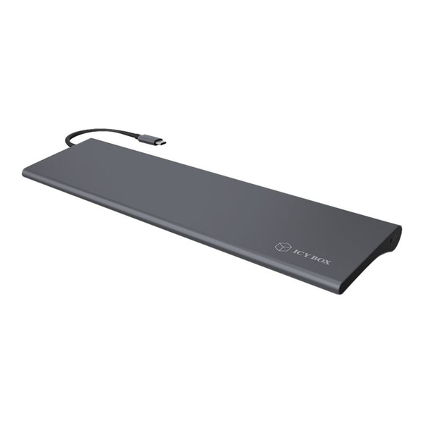 ICY BOX IB-DK2102-C Bedraad USB 3.2 Gen 1 (3.1 Gen 1) Type-C Antraciet, Zwart