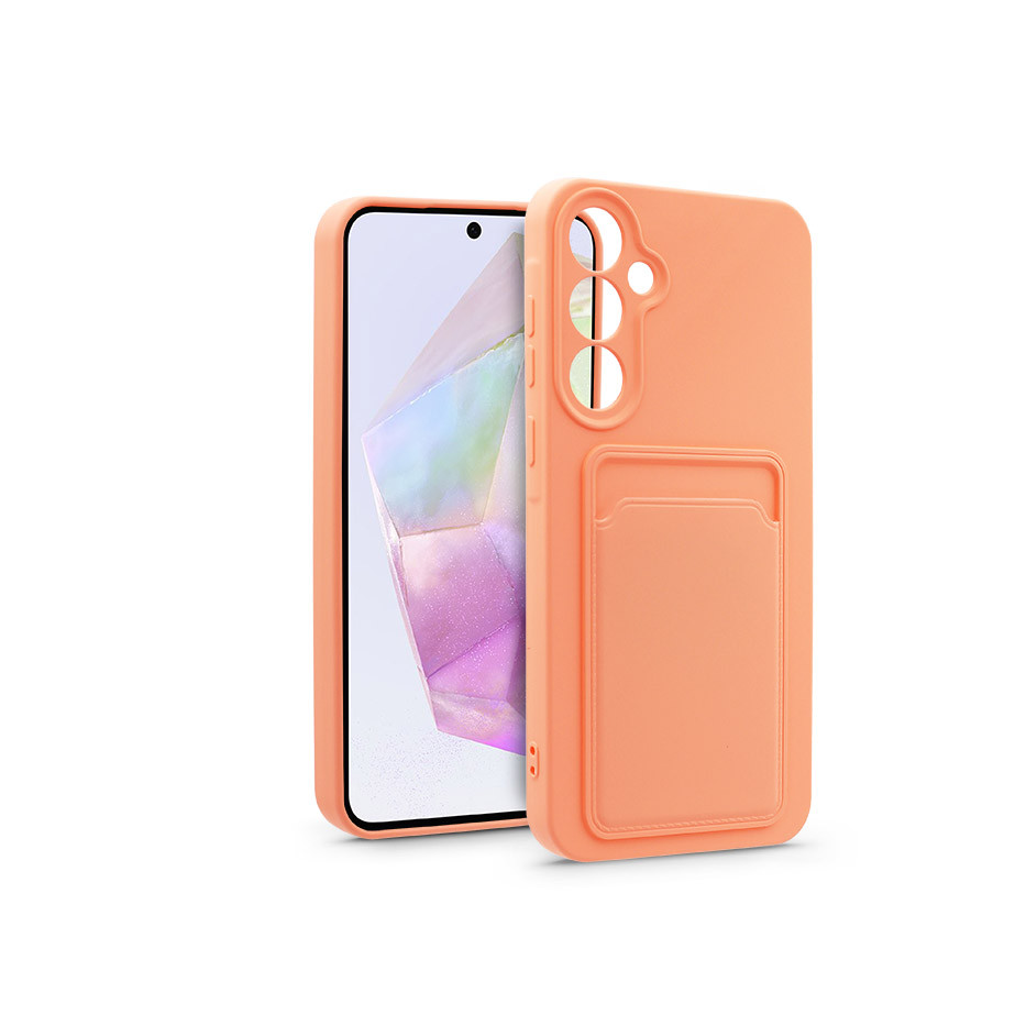 Haffner Card Case Samsung SM-A356 Galaxy A35 5G szilikon tok kártyatartóval rózsaszín (HF271632) (HF271632)