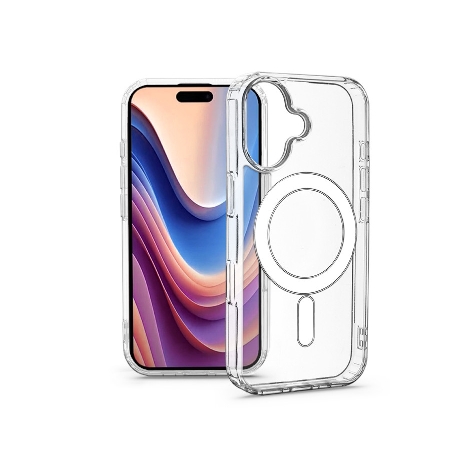 Apple iPhone 16 Plus szilikon hátlap - Anti Shock MagSafe - átlátszó (HF785434)