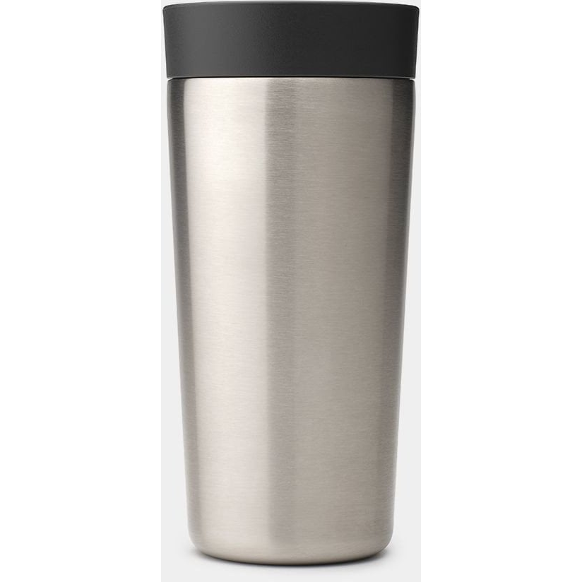Brabantia Make&Take Insulated Flask duplafalú termoszbögre 360ml, hideg és meleg italok számára, szivárgásmentes, snap lid fedél, r.m. acél, sötétszürke - 228681 (228681)